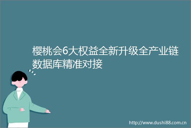 樱桃会6大权益全新升级全产业链数据库精准对接