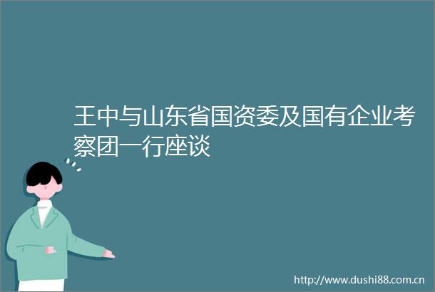 王中与山东省国资委及国有企业考察团一行座谈