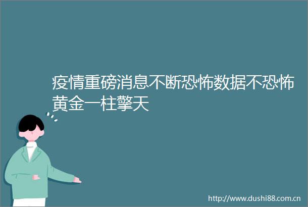 疫情重磅消息不断恐怖数据不恐怖黄金一柱擎天