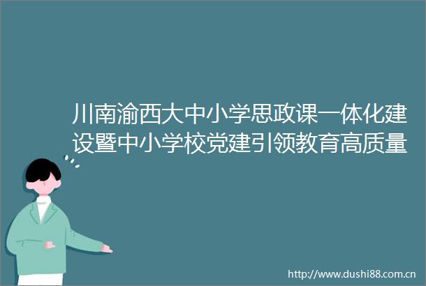 川南渝西大中小学思政课一体化建设暨中小学校党建引领教育高质量发展研讨活动在内江举行