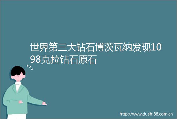 世界第三大钻石博茨瓦纳发现1098克拉钻石原石