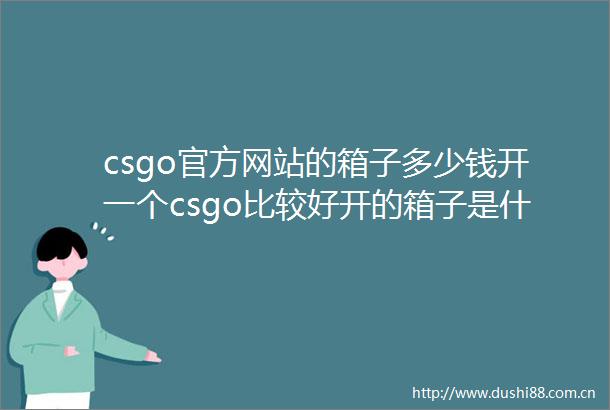 csgo官方网站的箱子多少钱开一个csgo比较好开的箱子是什么