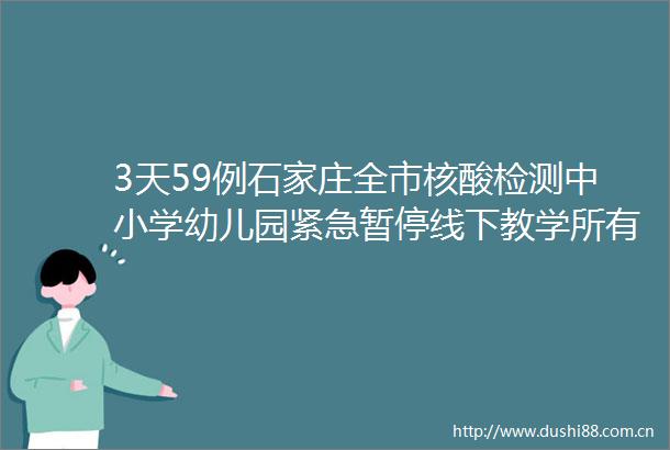 3天59例石家庄全市核酸检测中小学幼儿园紧急暂停线下教学所有社区农村闭环管控
