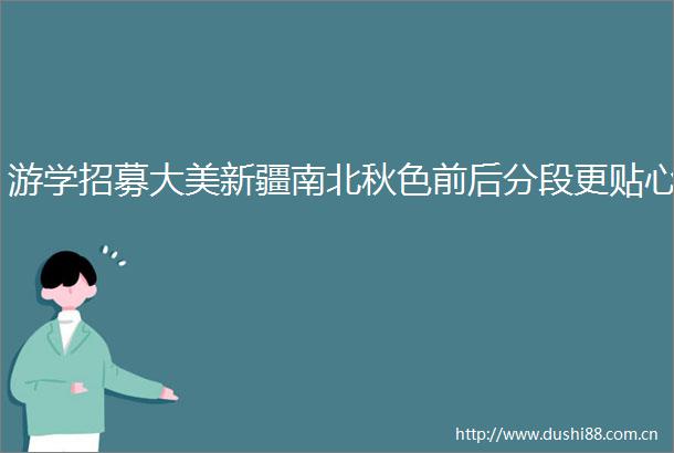 游学招募大美新疆南北秋色前后分段更贴心