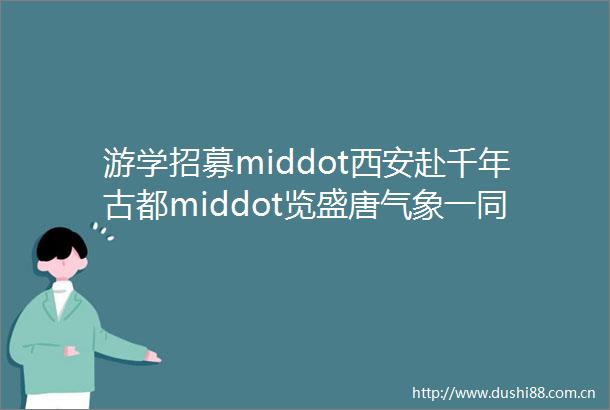 游学招募middot西安赴千年古都middot览盛唐气象一同探寻古都风华