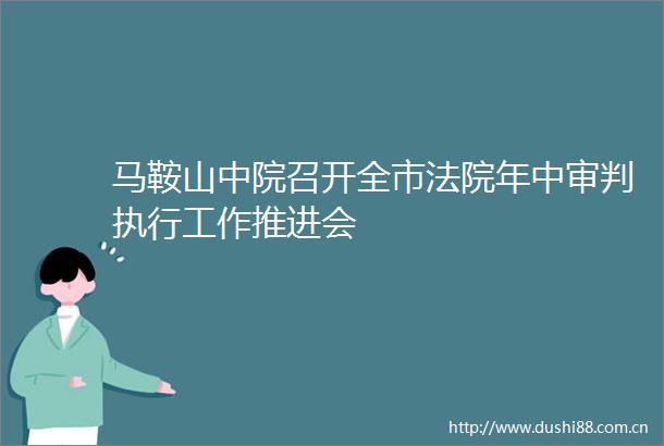 马鞍山中院召开全市年中审判执行工作推进会