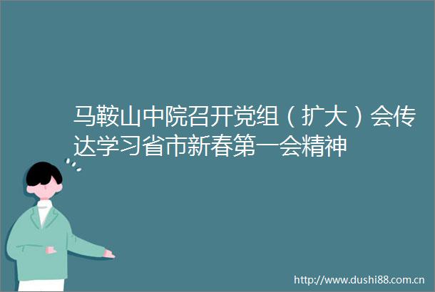 马鞍山中院召开党组（扩大）会传达学习省市新春第一会精神