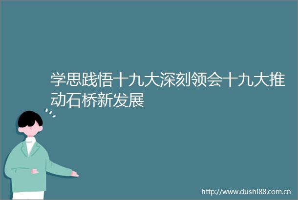 学思践悟十九大深刻领会十九大推动石桥新发展