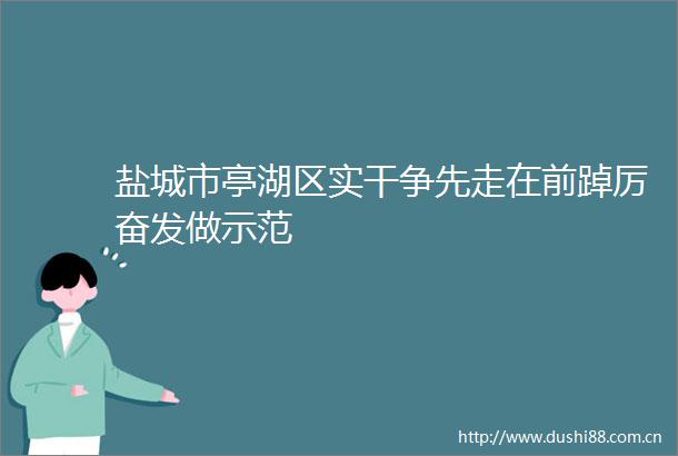 盐城市亭湖区实干争先走在前踔厉奋发做示范