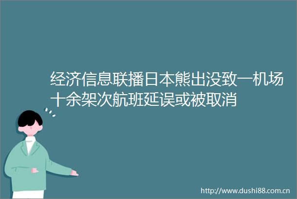 经济信息联播熊出没致一机场十余架次航班延误或被取消