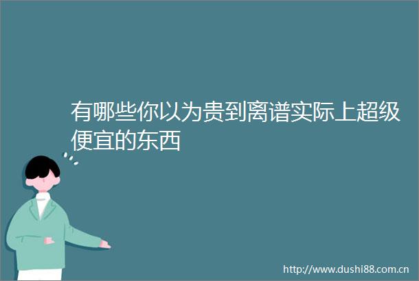 有哪些你以为贵到离谱实际上超级便宜的东西