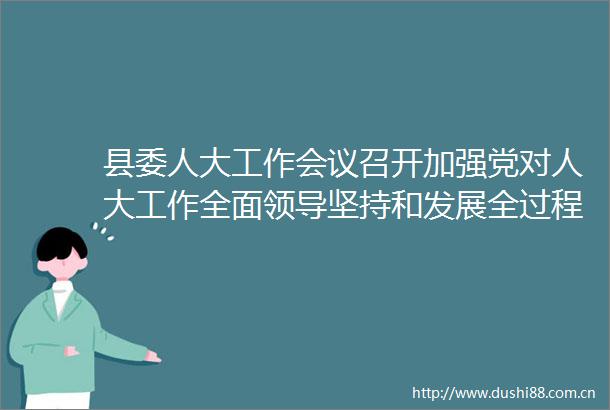 县委人大工作会议召开加强党对人大工作全面坚持和发展全过程民主