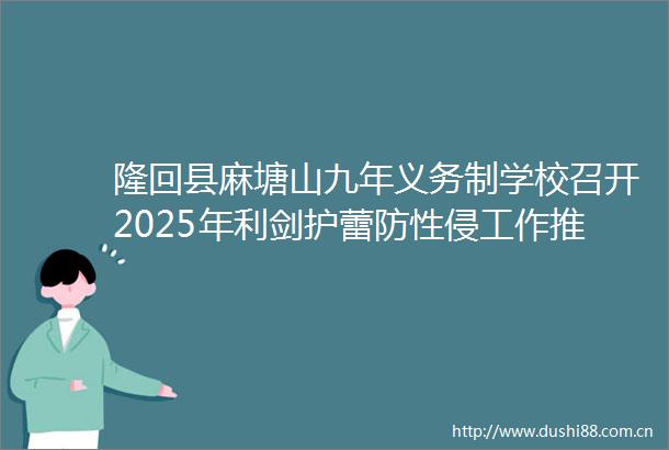 隆回县麻塘山九年义务制学校召开2025年利剑护蕾防性侵工作推进会
