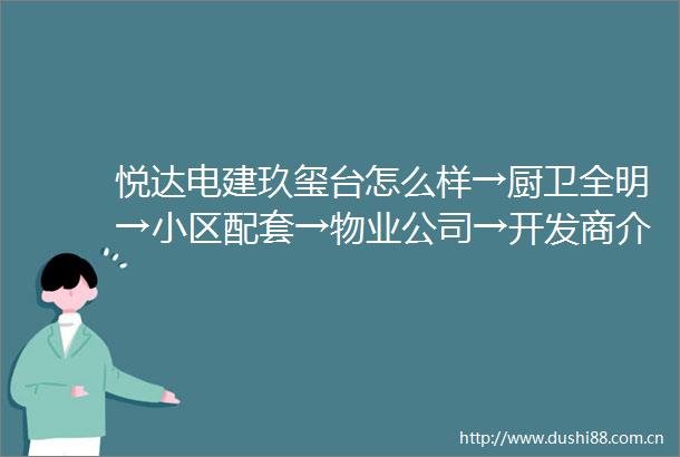 悦达电建玖玺台怎么样→厨卫全明→小区配套→物业公司→开发商介绍