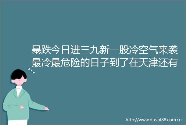 暴跌今日进三九新一股冷空气来袭最冷最危险的日子到了在天津还有这些
