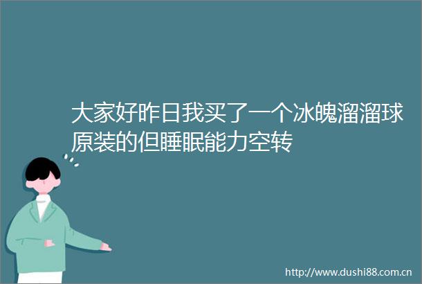 大家好昨日我买了一个冰魄溜溜球原装的但睡眠能力空转