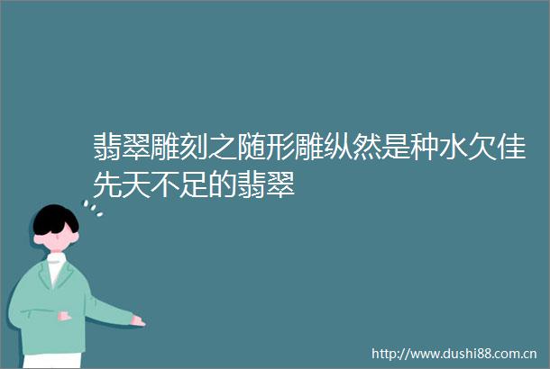 翡翠雕刻之随形雕纵然是种水欠佳先天不足的翡翠