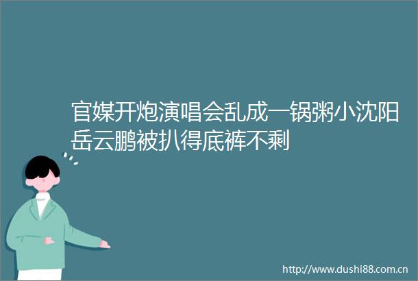 官媒开炮演唱会乱成一锅粥小沈阳岳云鹏被扒得底裤不剩