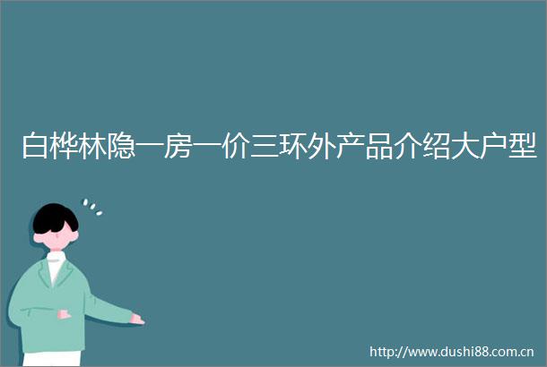 白桦林隐一房一价三环外产品介绍大户型