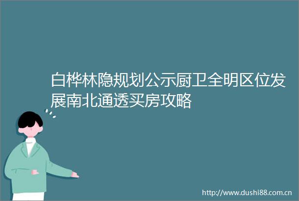 白桦林隐规划公示厨卫全明区位发展南北通透买房攻略