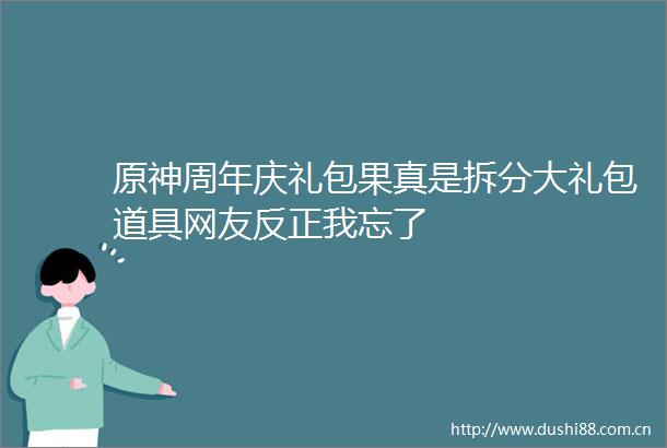 原神周年庆礼包果真是拆分大礼包道具网友反正我忘了