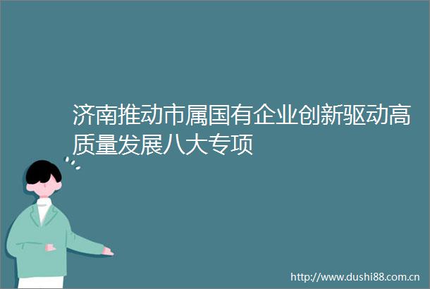济南推动市属国有企业创新驱动高质量发展八大专项