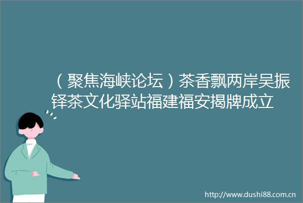 （聚焦海峡论坛）茶香飘两岸吴振铎茶文化驿站福建福安揭牌成立