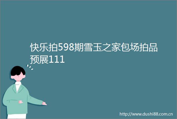 快乐拍598期雪玉之家包场拍品预展111