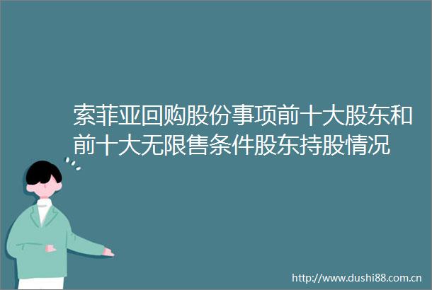 索菲亚回购股份事项前十大股东和前十大无限售条件股东持股情况