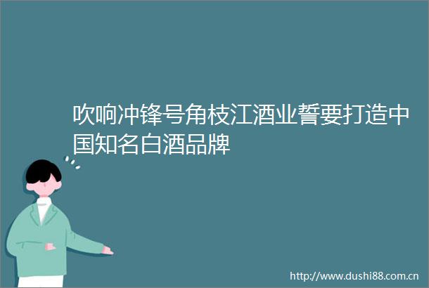 吹响冲锋号角枝江酒业誓要打造知名白酒品牌