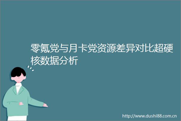 零氪党与月卡党资源差异对比超硬核数据分析