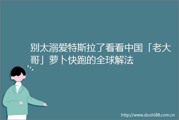 别太溺爱特斯拉了看看「老大哥」萝卜快跑的全球解法