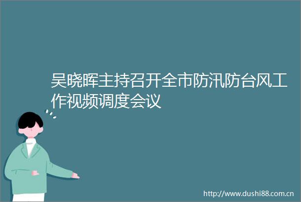 吴晓晖主持召开全市防汛防台风工作视频调度会议