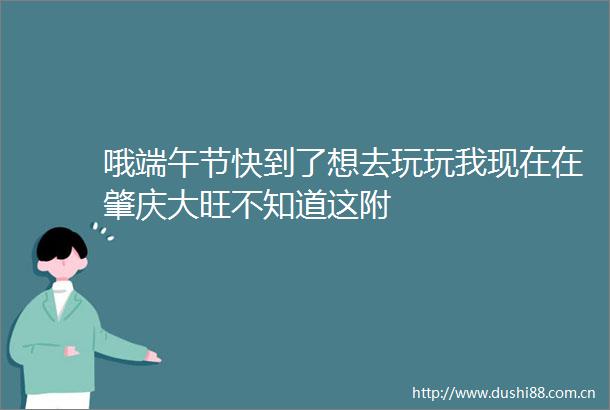 哦端午节快到了想去玩玩我现在在肇庆大旺不知道这附