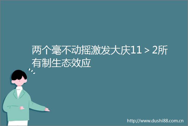 两个毫不动摇激发大庆11＞2所有制生态效应