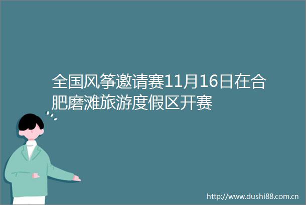 全国风筝邀请赛11月16日在合肥磨滩旅游度假区开赛