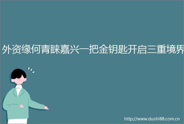 外资缘何青睐嘉兴一把金钥匙开启三重境界