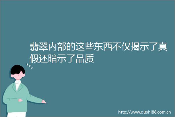 翡翠内部的这些东西不仅揭示了真假还暗示了品质