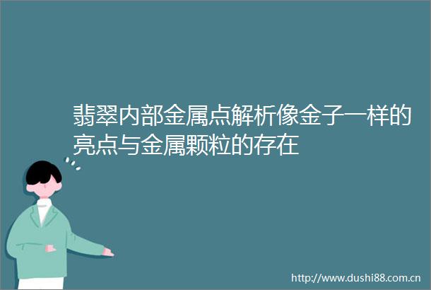 翡翠内部金属点解析像金子一样的亮点与金属颗粒的存在