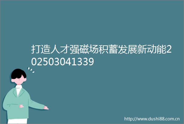 打造人才强磁场积蓄发展新动能202503041339