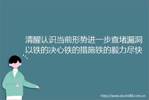 清醒认识当前形势进一步查堵漏洞以铁的决心铁的措施铁的毅力尽快控制住疫情