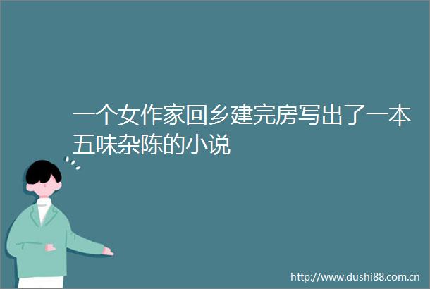 一个女作家回乡建完房写出了一本五味杂陈的小说