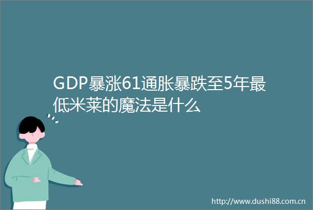 GDP暴涨61通胀暴跌至5年最低米莱的魔法是什么