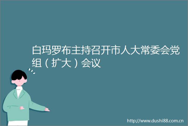 白玛罗布主持召开市人大常委会党组（扩大）会议