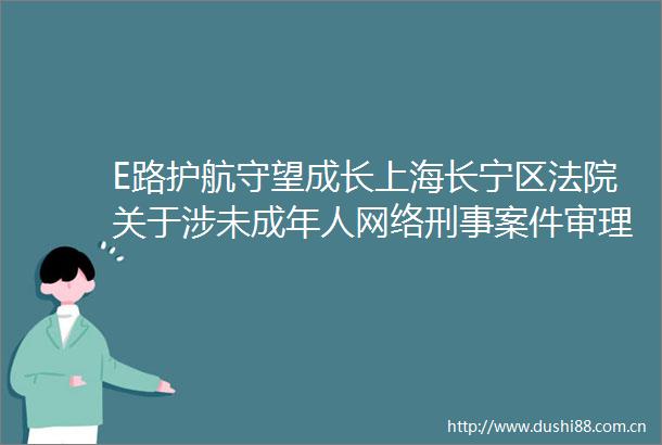 E路护航守望成长上海长宁区关于涉未成年人网络刑事案件审理情况的调研报告
