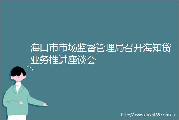 海口市市场监督管理局召开海知贷业务推进座谈会