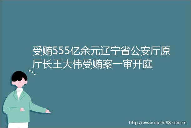 555亿余元辽宁省厅原厅长王大伟案一审开庭