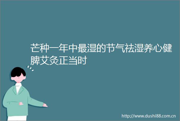 芒种一年中最湿的节气祛湿养心健脾艾灸正当时