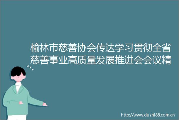 榆林市慈善协会传达学习贯彻全省慈善事业高质量发展推进会会议精神