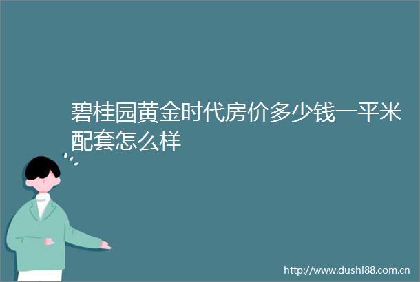 碧桂园黄金时代房价多少钱一平米配套怎么样